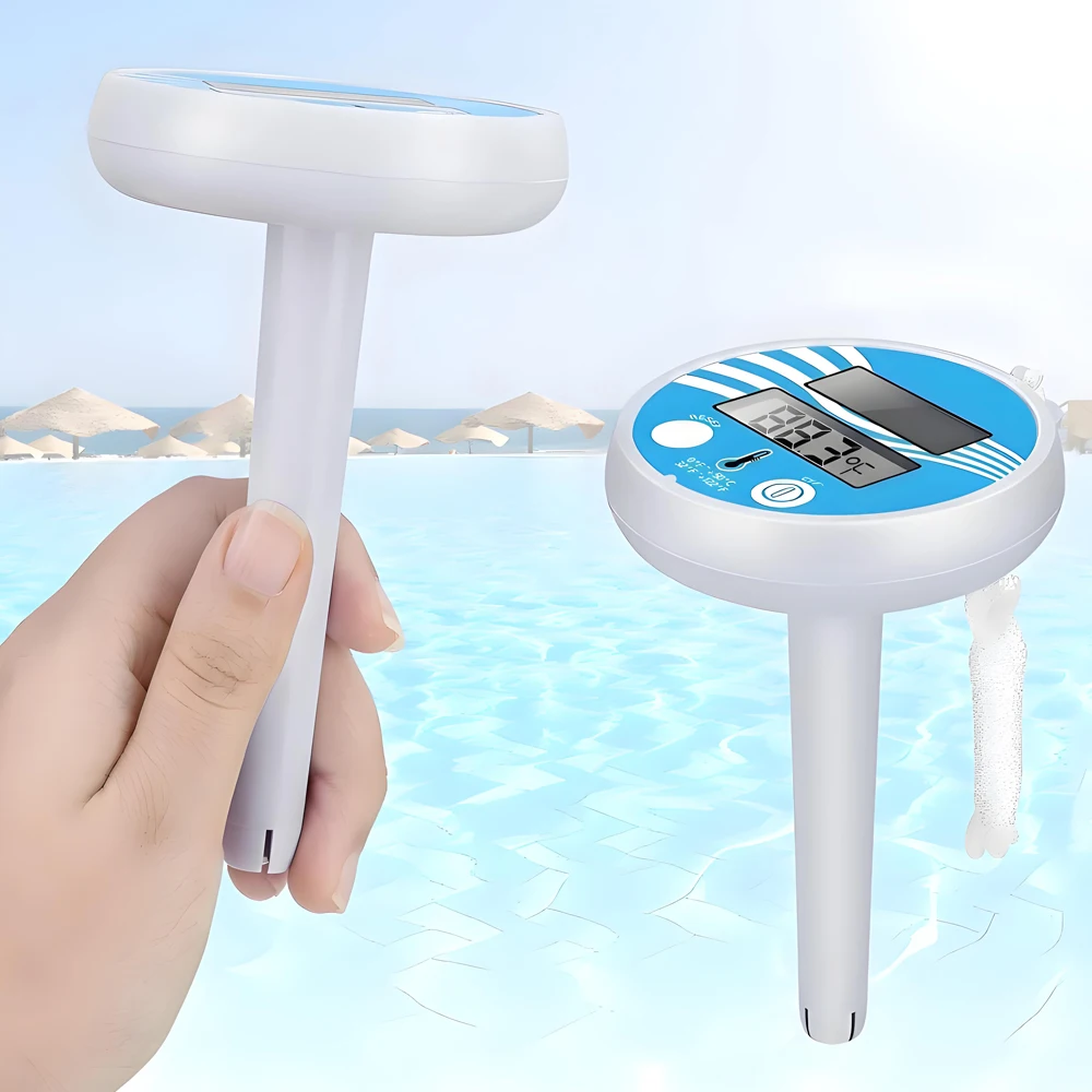 Solar Waterproof Floating Digital Pool Thermometer with LCD Display, Accurate Temperature Readings for Most Swimming Pools, Spas