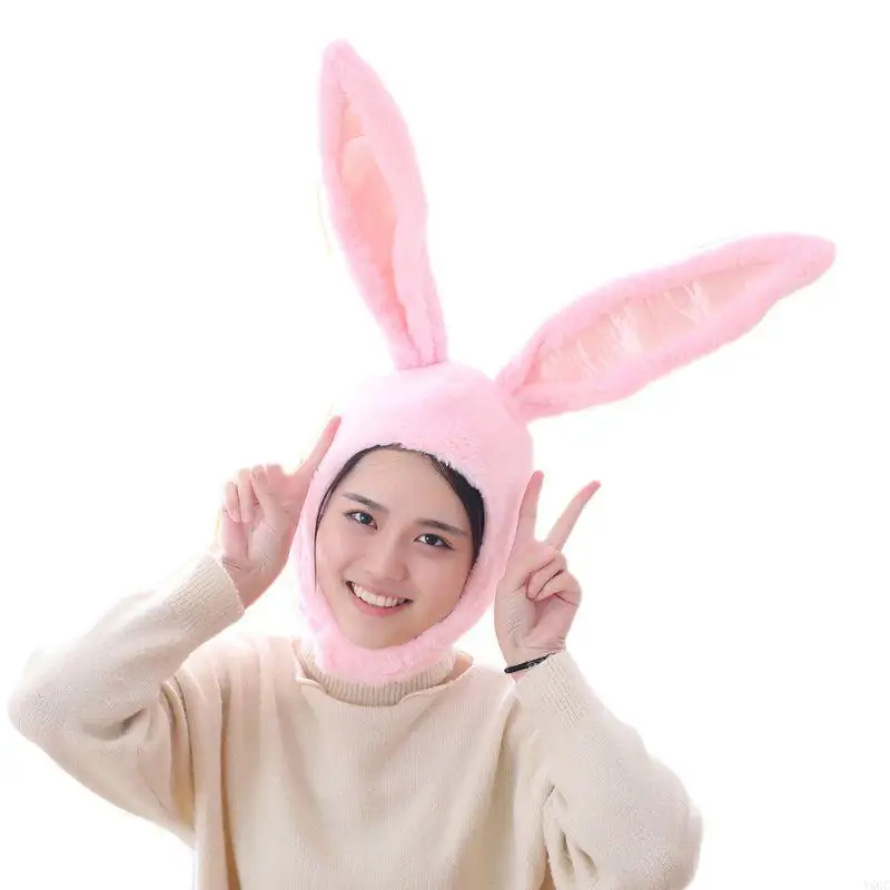 Y5GC giapponese grazioso peluche per le orecchie del coniglietto divertente maschera per bambini per adulti Halloween Party