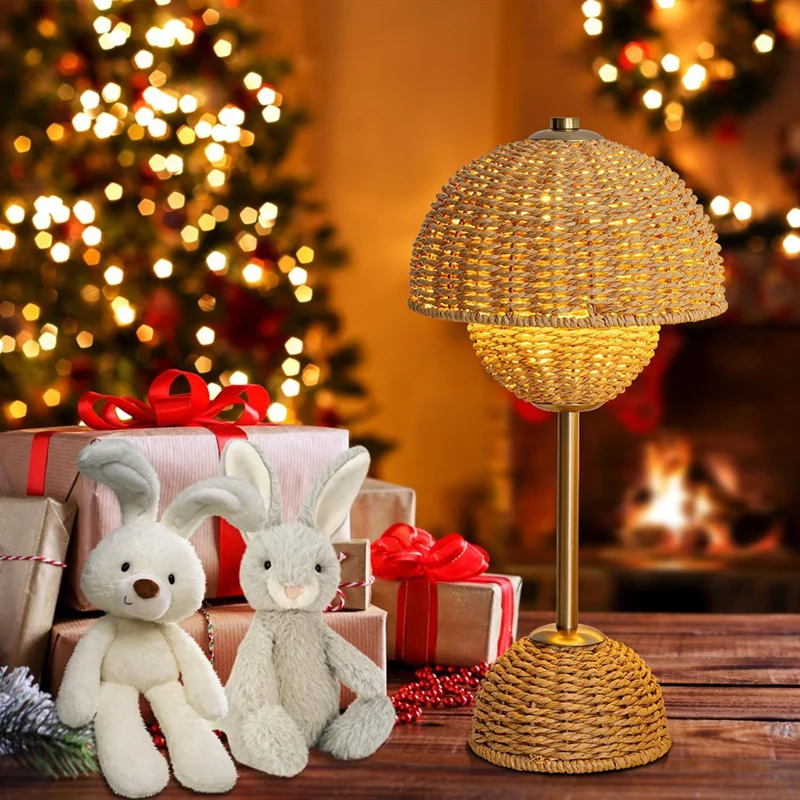 TKOH-klein nachtlampje, schattige LED-bedlamp voor kinderen 3-kleurmodi Boho-lamp Nachtkastjelamp Draagbare decoratieve lamp
