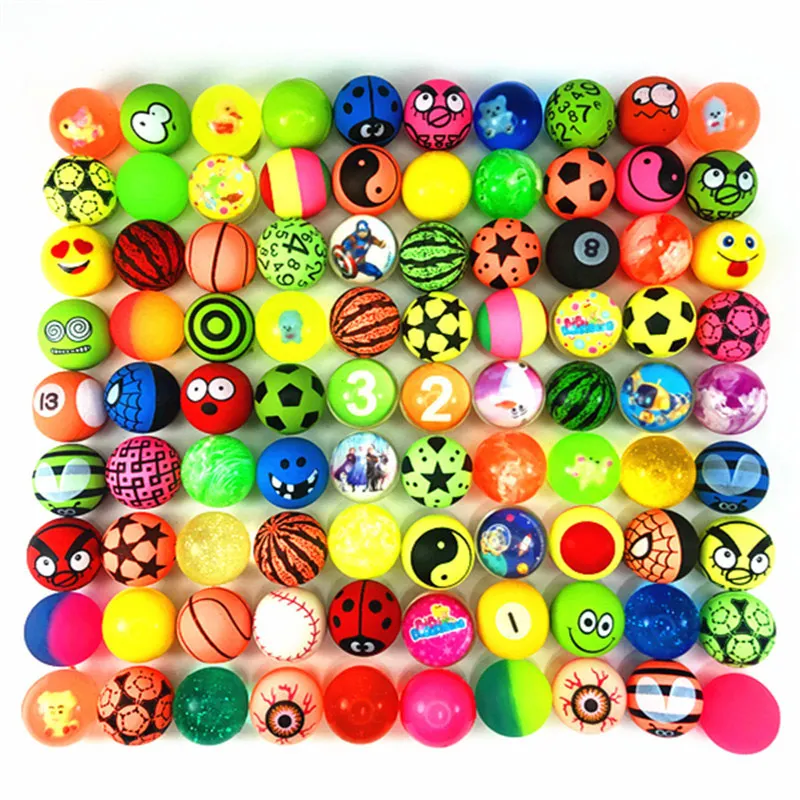 30mm 50Pcs Jump Bouncy Rubber Ball Rebound Toy Capsule for Vend Gashapon Machine Rare Color Lottery Draw Surprise Promotion