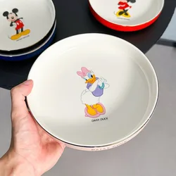 Disney Mickey Minnie Ceramic Dinner Plate Kawaii Donald Duck Household High-value Ceramic Dinner Plate Steak Plate Presentation