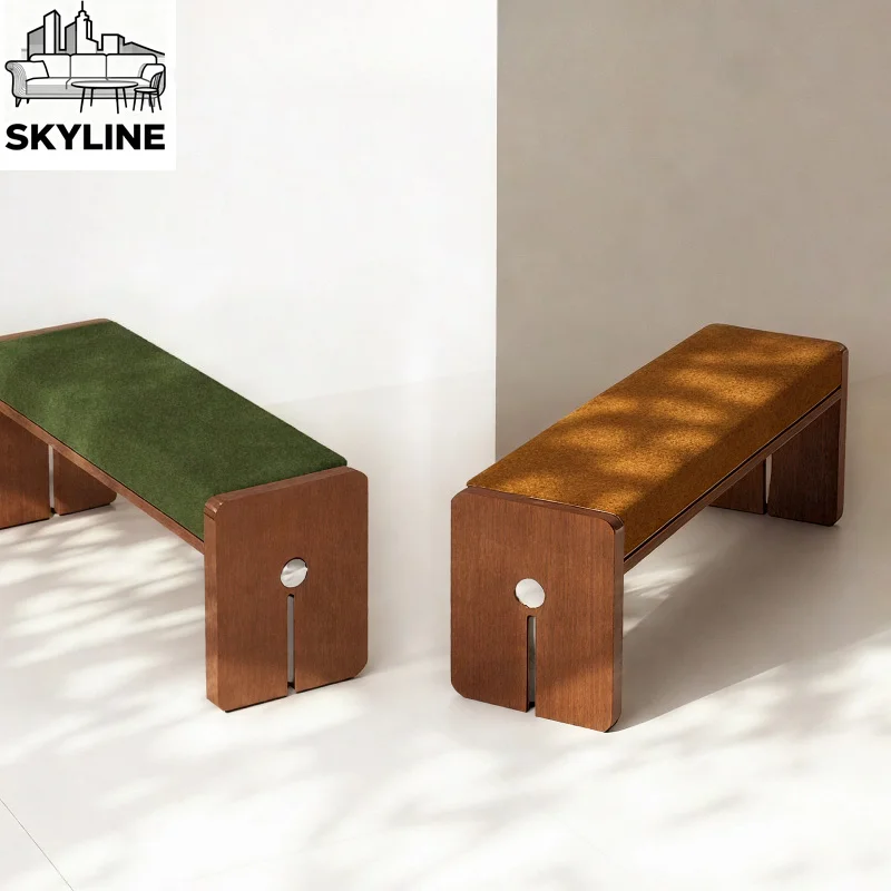Simple solid wood bench Light luxury bedside stool Living room entrance shoe changing stool