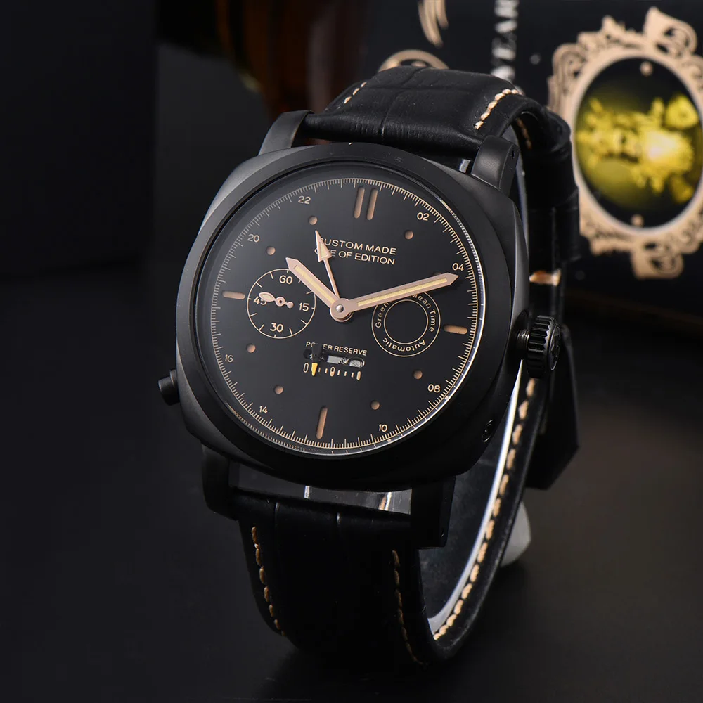 New Dwayne Campbell Watches Man ST2533 Movement Leather strap Sapphire Glass Green Luminous Mechanical Watches