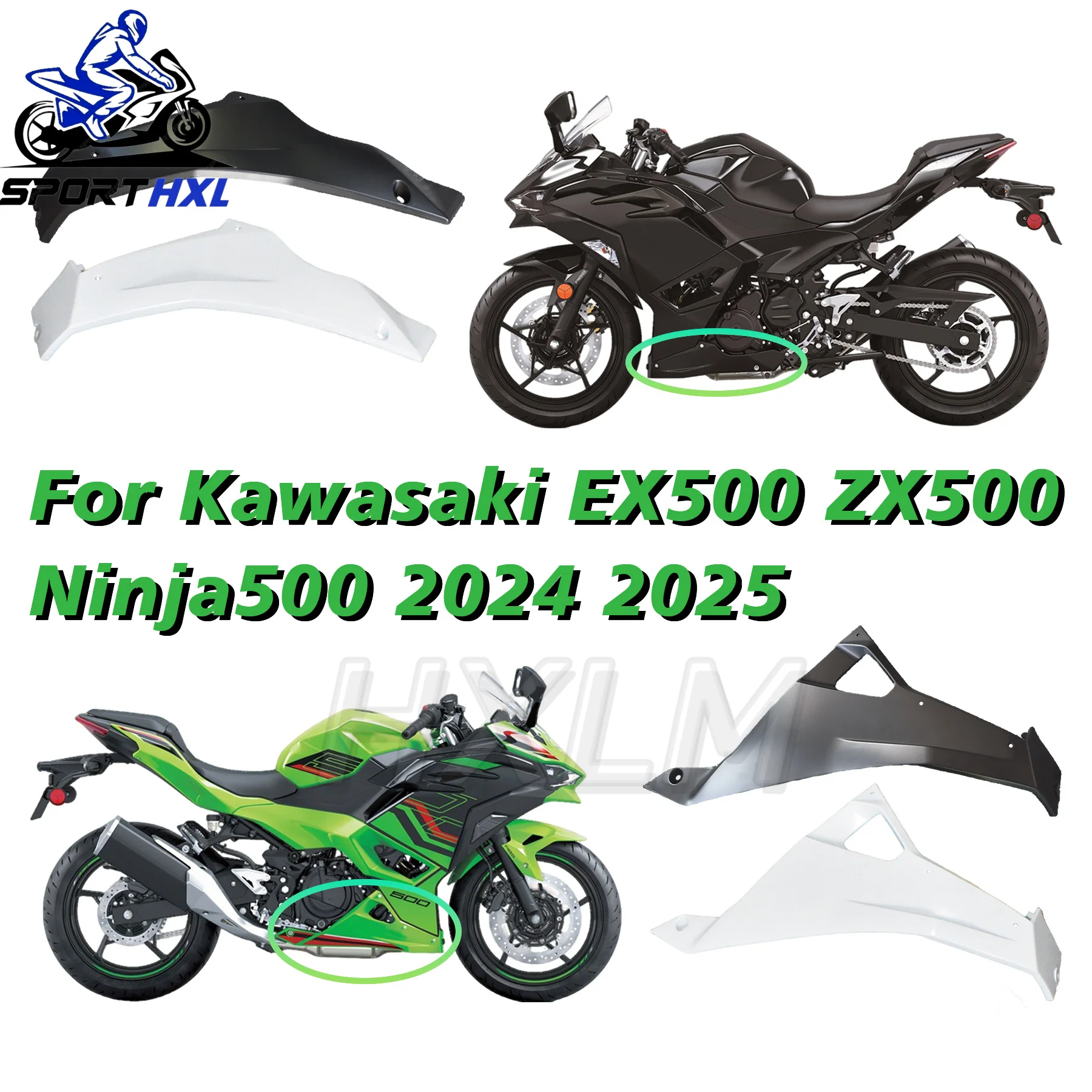 اللوحة السفلية الغطاء السفلي لـ Kawasaki EX500 ZX500 Ninja500 2024 2025 الجانب السفلي هدية السفلى اللوحة السفلية هدية 2024 #1