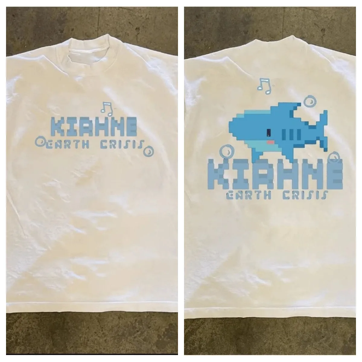 

Свободная повседневная футболка из чистого хлопка с буквенным принтом в американском стиле ретро Shark Pixel и короткими рукавами