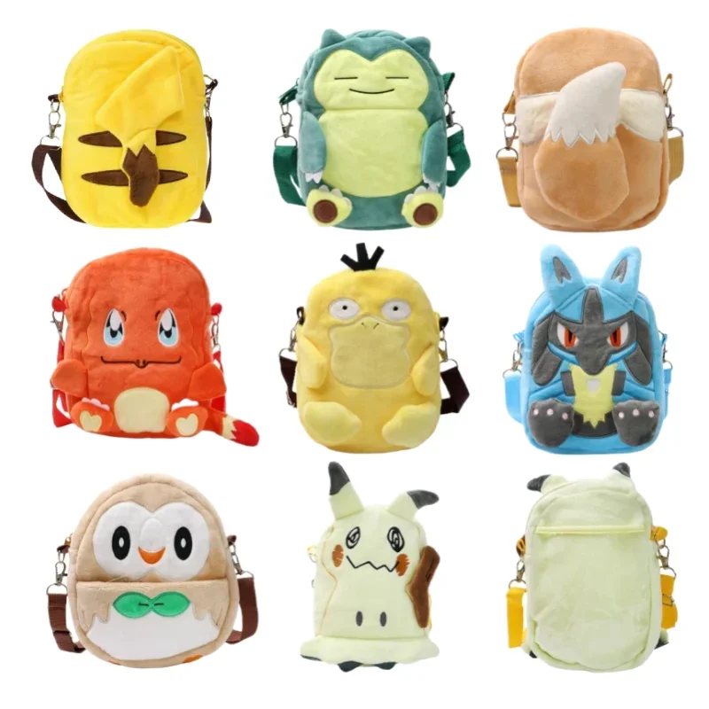 

Mimikyu Eevee Snorlax Charmander Plush Shoulder Bag Toys Kawaii Rowlet Lucario Kirby Coin Purse Soft Cute Peluche Doll