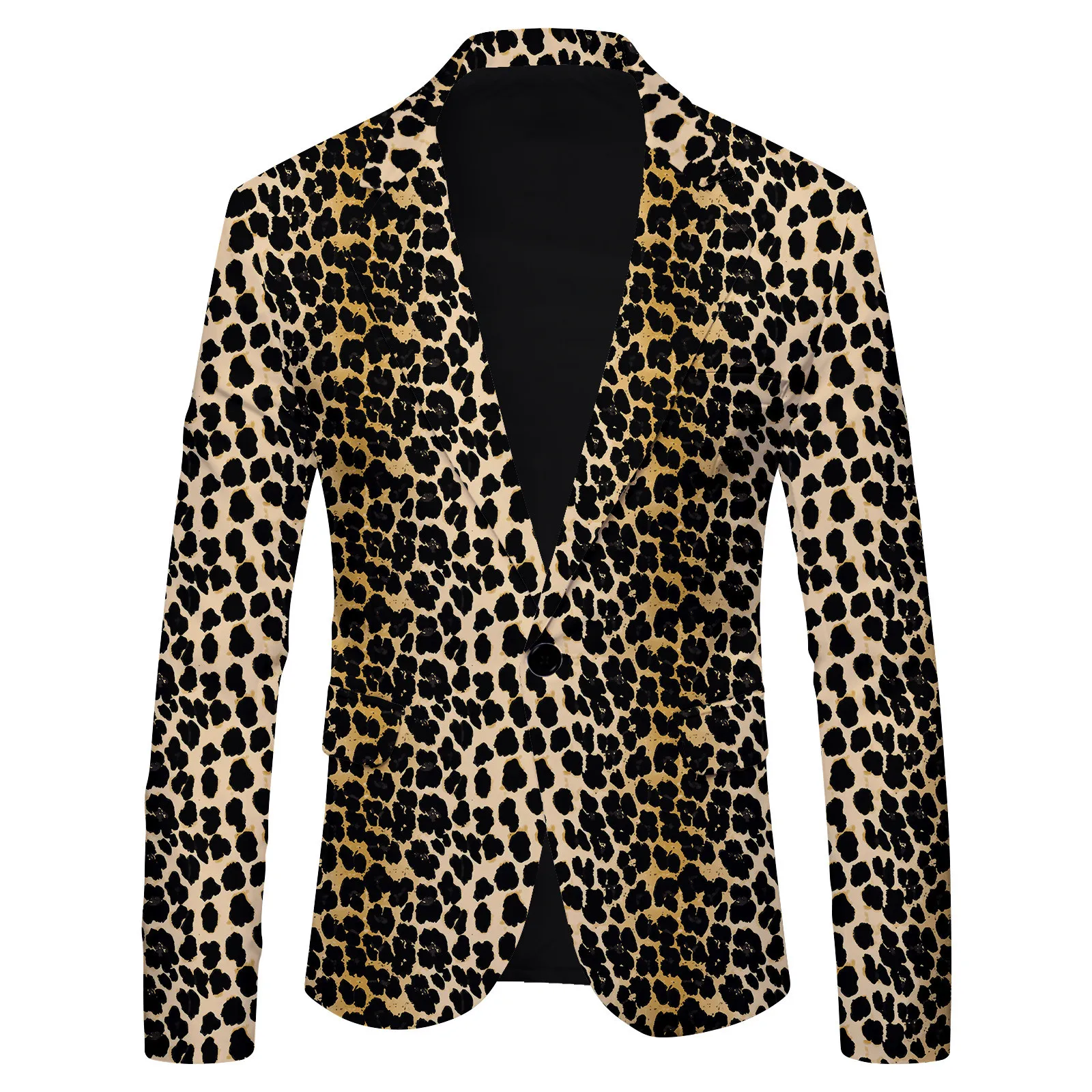 

2024 New Leopard Print Suit Jacket Men's Slim Fit Casual British Fashion Blazers Men's Coat Long Sleeved Jacket Dj Party Wear