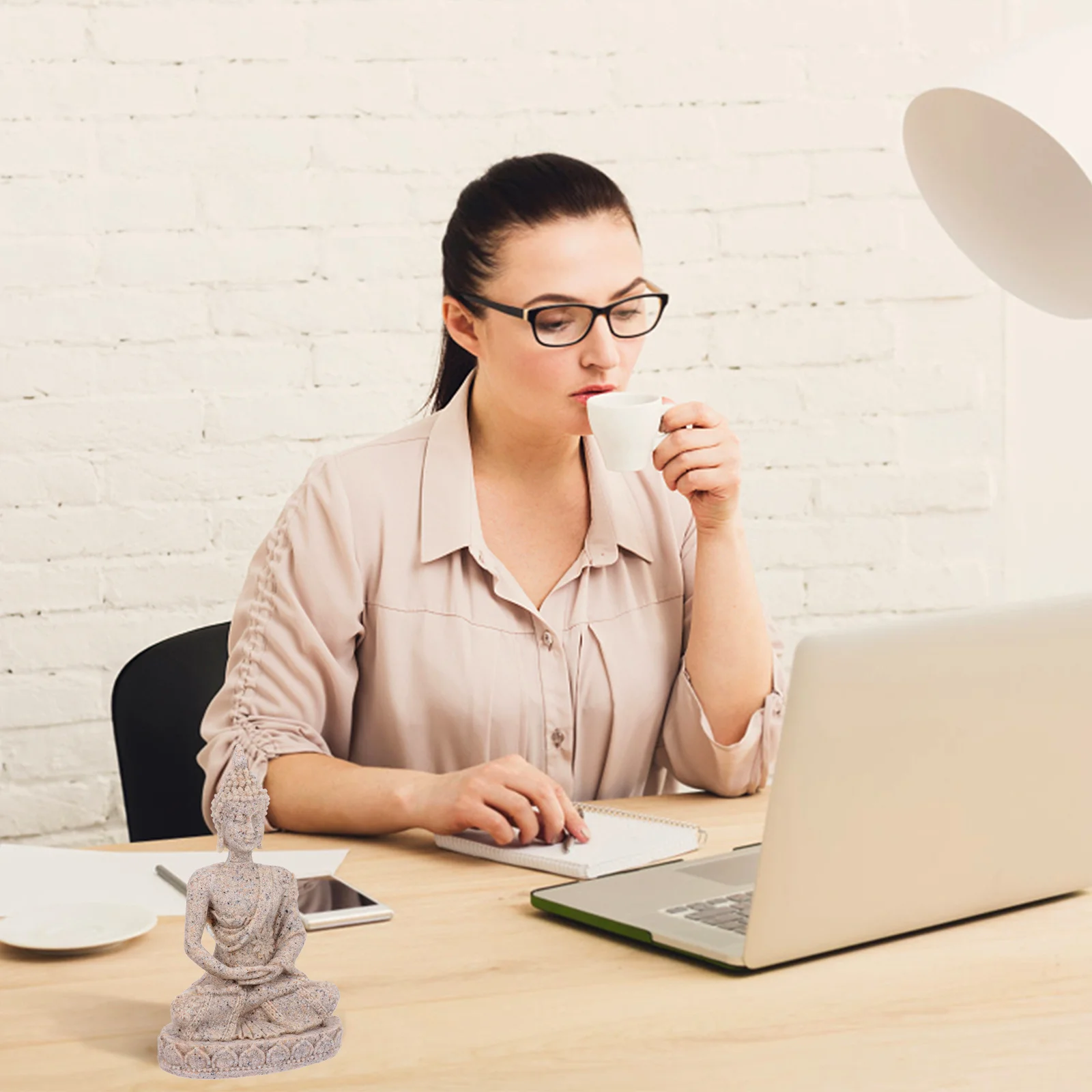 

Exquisite Fish Tank Buddha Statue Aquarium Ornament Decoration Safe Material Landscape Accessory Hidden Playing Space for Pets