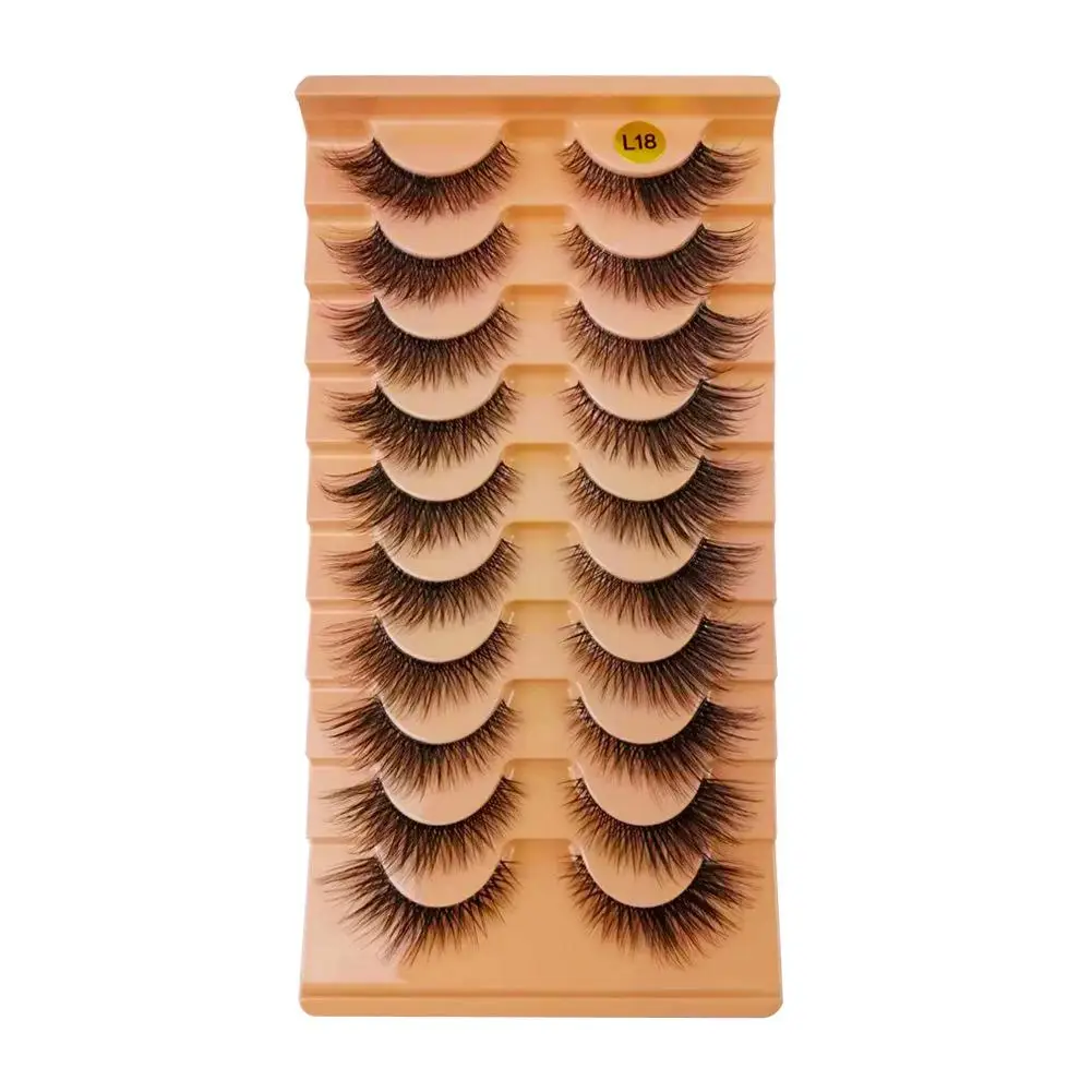 1 ensemble de cils de vison 10 paires vaporeux Faux cils de vison 3D courts moelleux demi-cils outils de maquillage cils oeil de chat