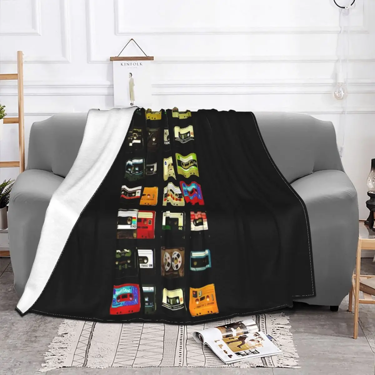 Casette Vintage Restro 60S 70S 80S Tape Casete Menunisex 1247 Personality Streetwear Throw Blanket