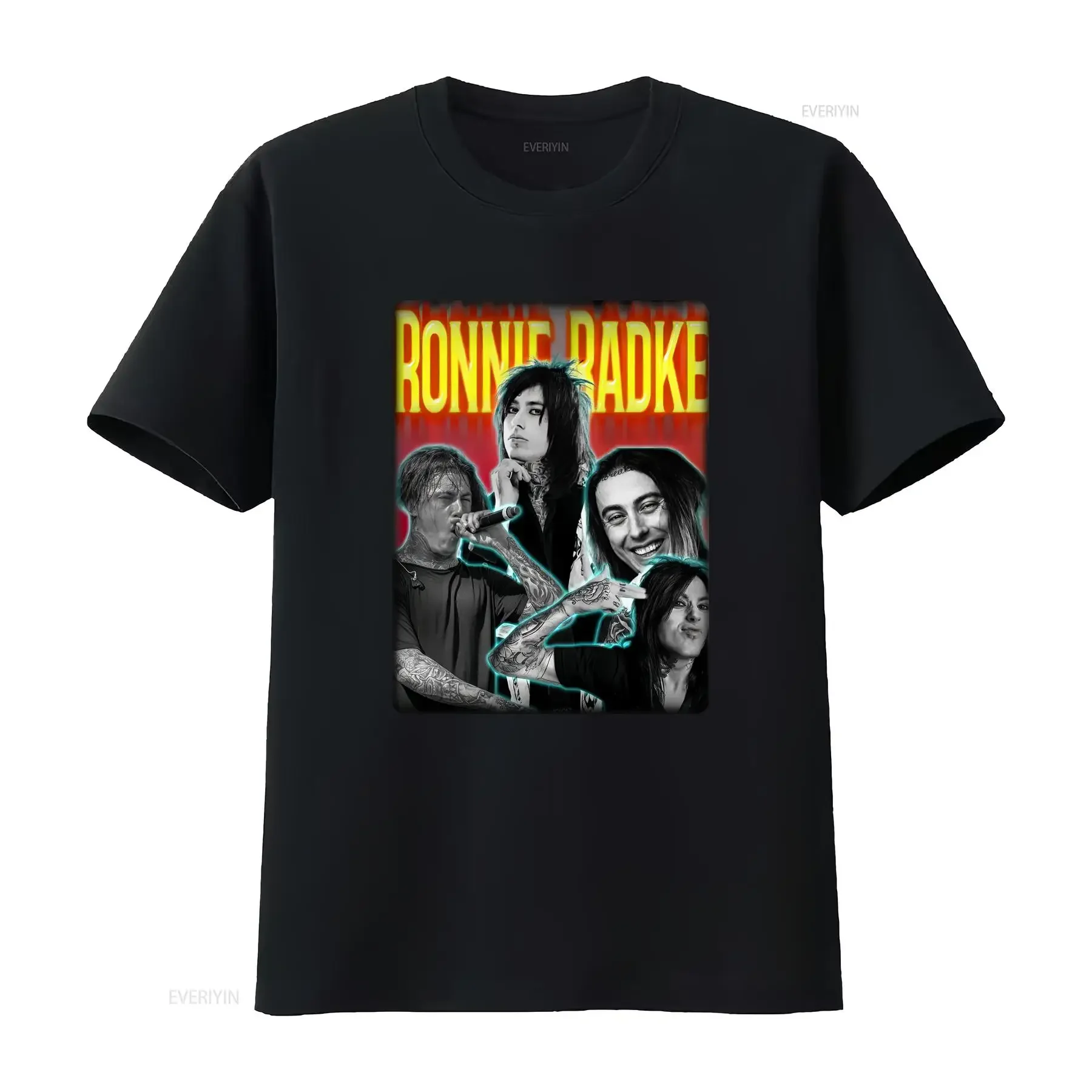 Ronnie Radke Fan T Shirt For Rock Music Lover vintage Washed fashion streetwear Stretched Slightly Unisex Comfortable Versatile