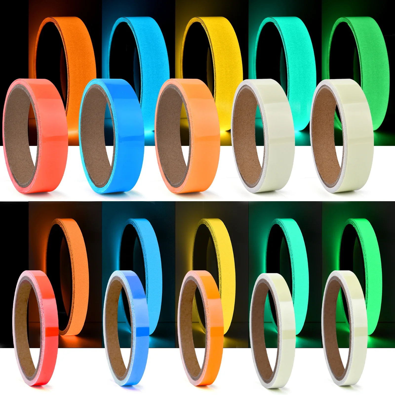 Luminous Fluorescent Tape Night Self-Adhesive Glow in The Dark Sticker Safety Warning Security Tape Home Decoration Tapes