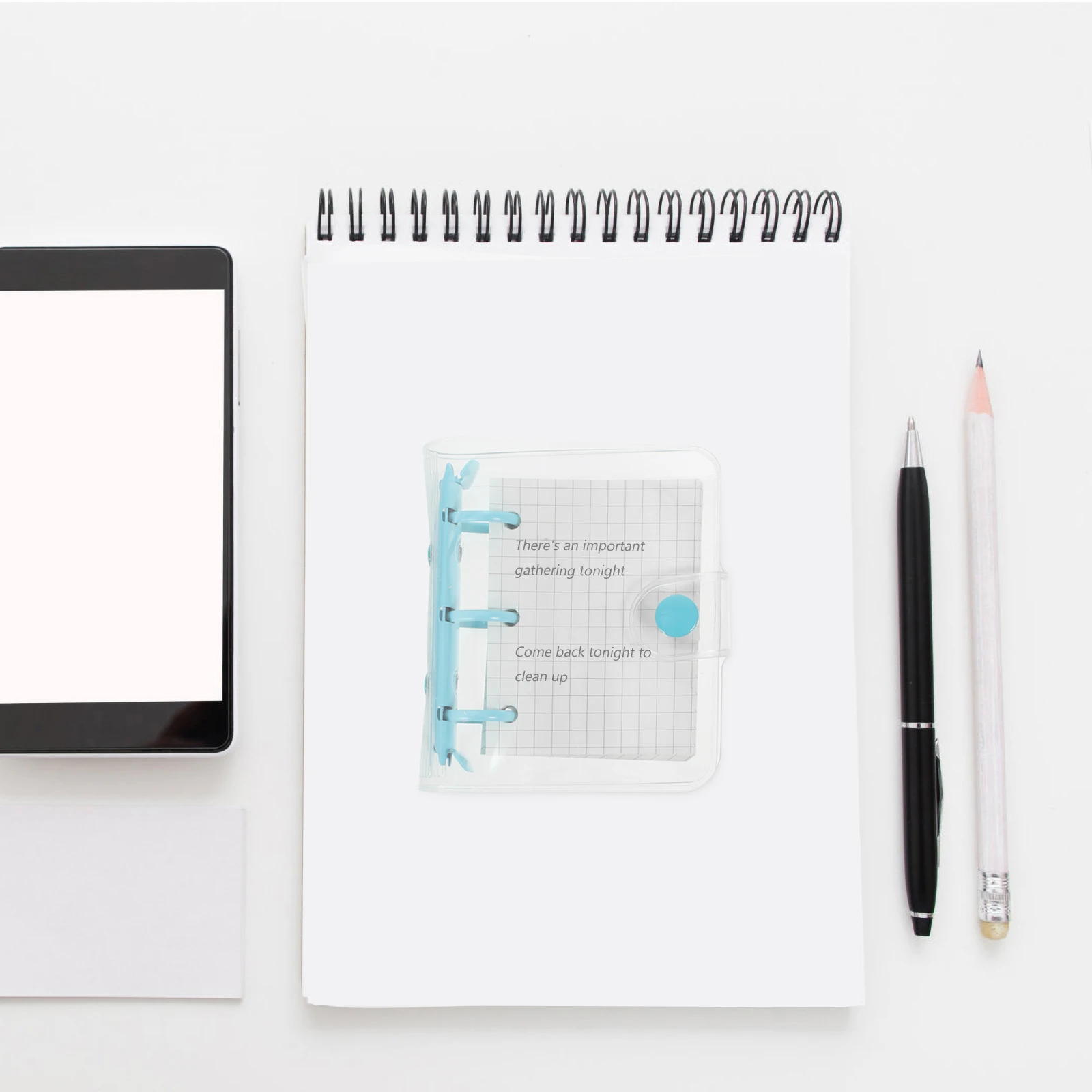 

2 Sets Mini 3 Ring Binder Transparent Cover Detachable Notebook Lovely Diary Spiral Scrapbook Loose Leaf Notebooks Portable