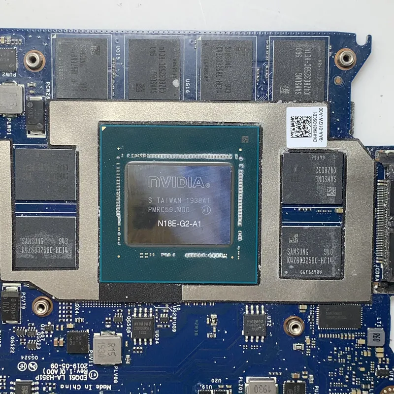 

For DELL M17 R2 Laptop Motherboard CN-009PM5 009PM5 09PM5 LA-H351P W/ SRF6U I7-9750H CPU N18E-G2-A1 RTX2070 16GB 100%Tested Good