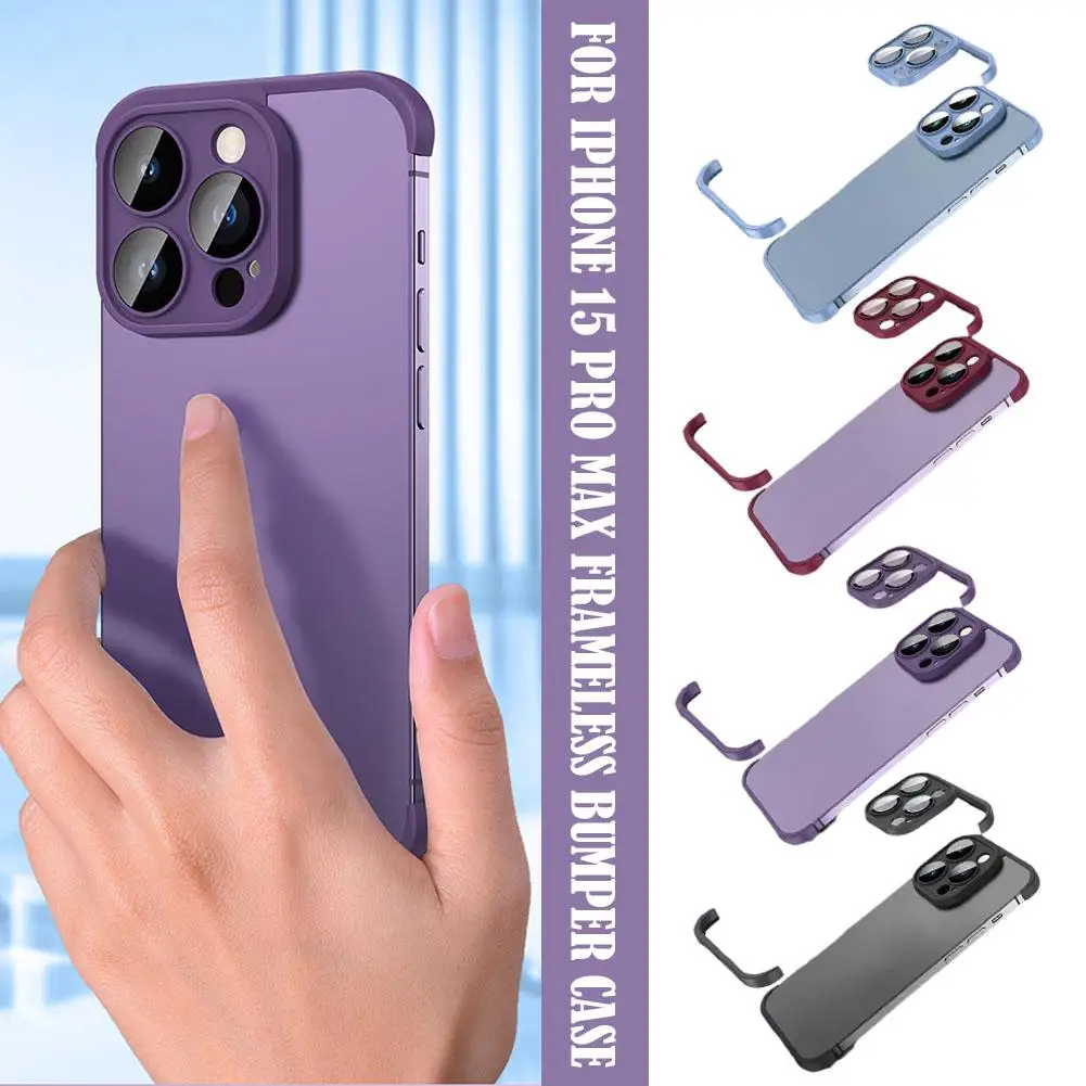 Full Cover Protective Glass For IPhone 15 Pro MaxCamera Lens Screen Protector For IPhone 15 Pro Frameless Bumper Case