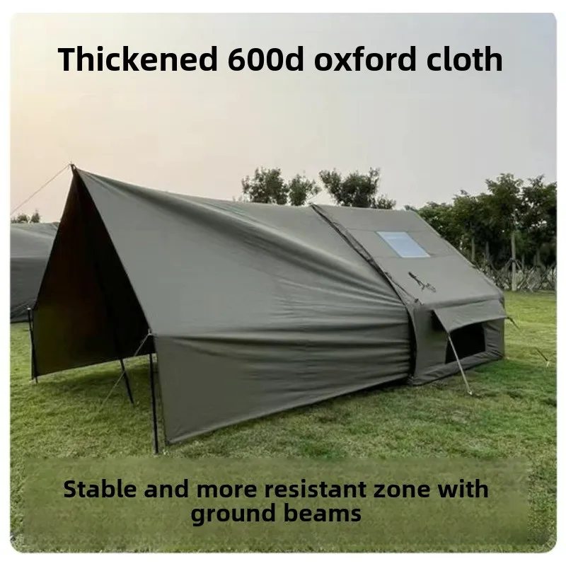 7.0 Square Meters 600d Thick Oxford Cloth Outdoor Inflatable Tent with Ground Beam and Canopy for Wind and Rain Protection