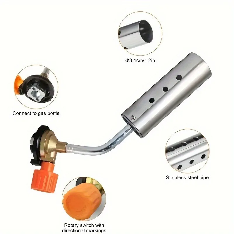 Outdoor Multi-Function Flame Spray, Barrel Nozzle Flame Spray Gun, Portable Spray Gun For Camping Kitchen Cooking