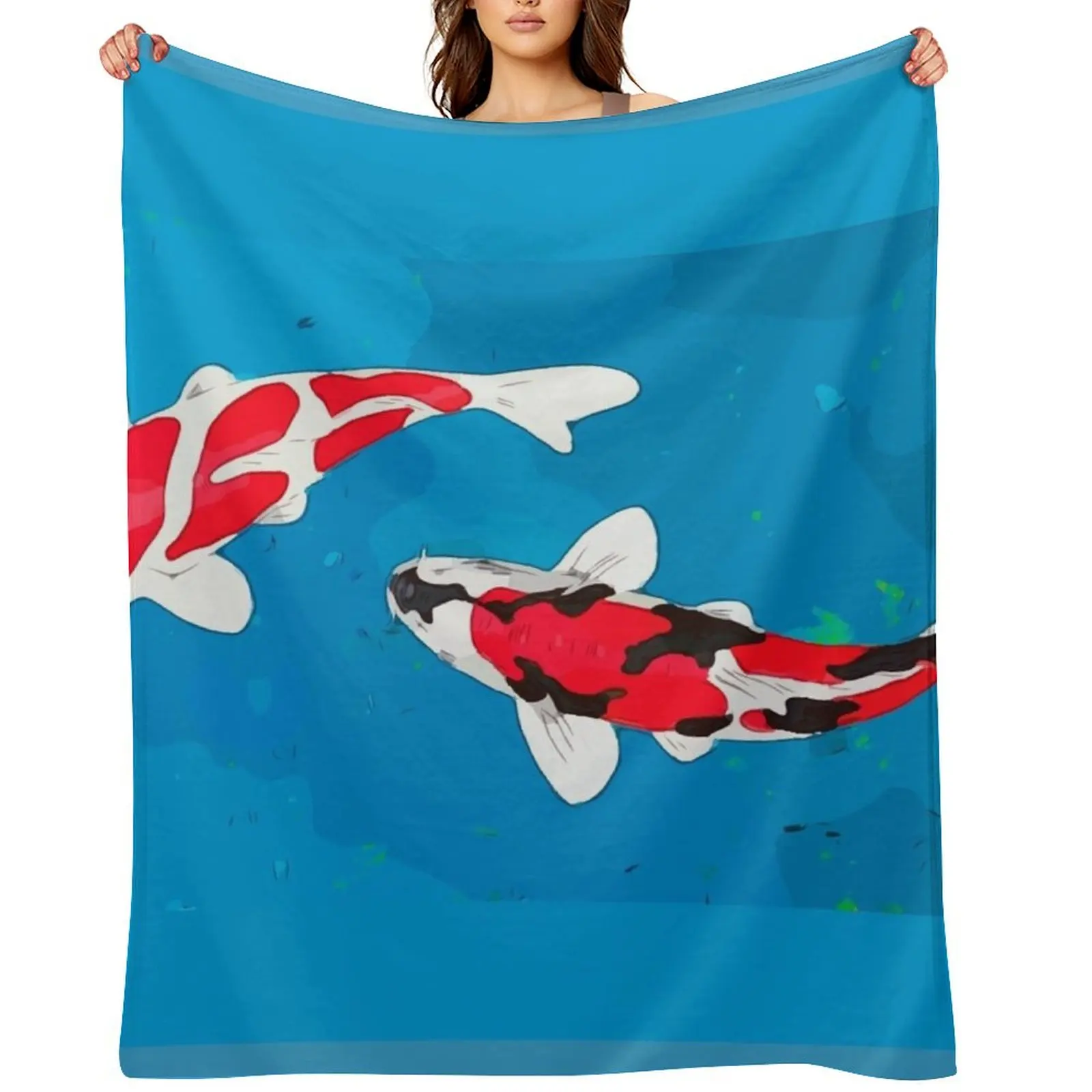 

Koi Carp Throw Blanket Beach Sleeping Bag Soft Beds Hair Blankets