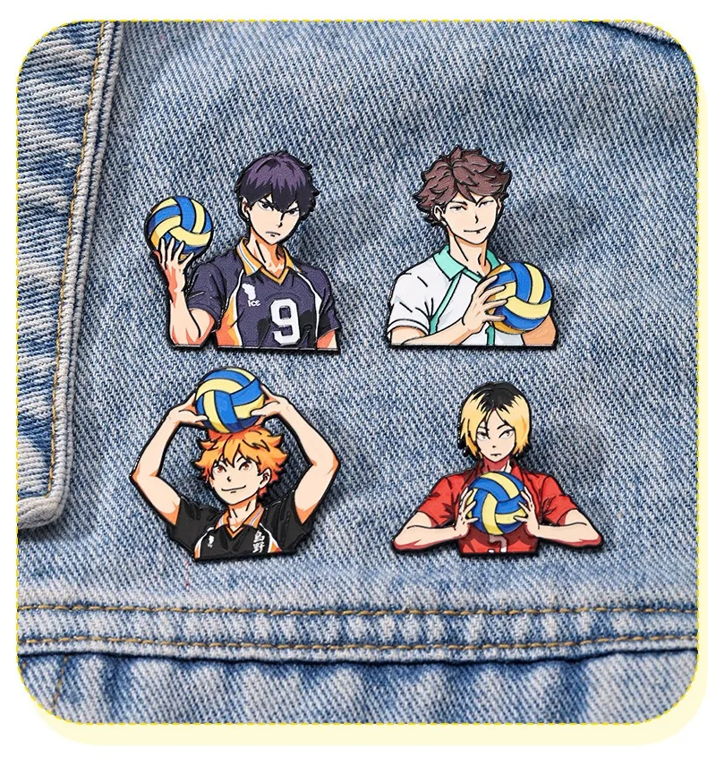 2026 New HOT Volleyball Youth Anime Peripheral Brooch Chuan Che Lonely Claw Grinding Character Japanese Cartoon Badge Decoration