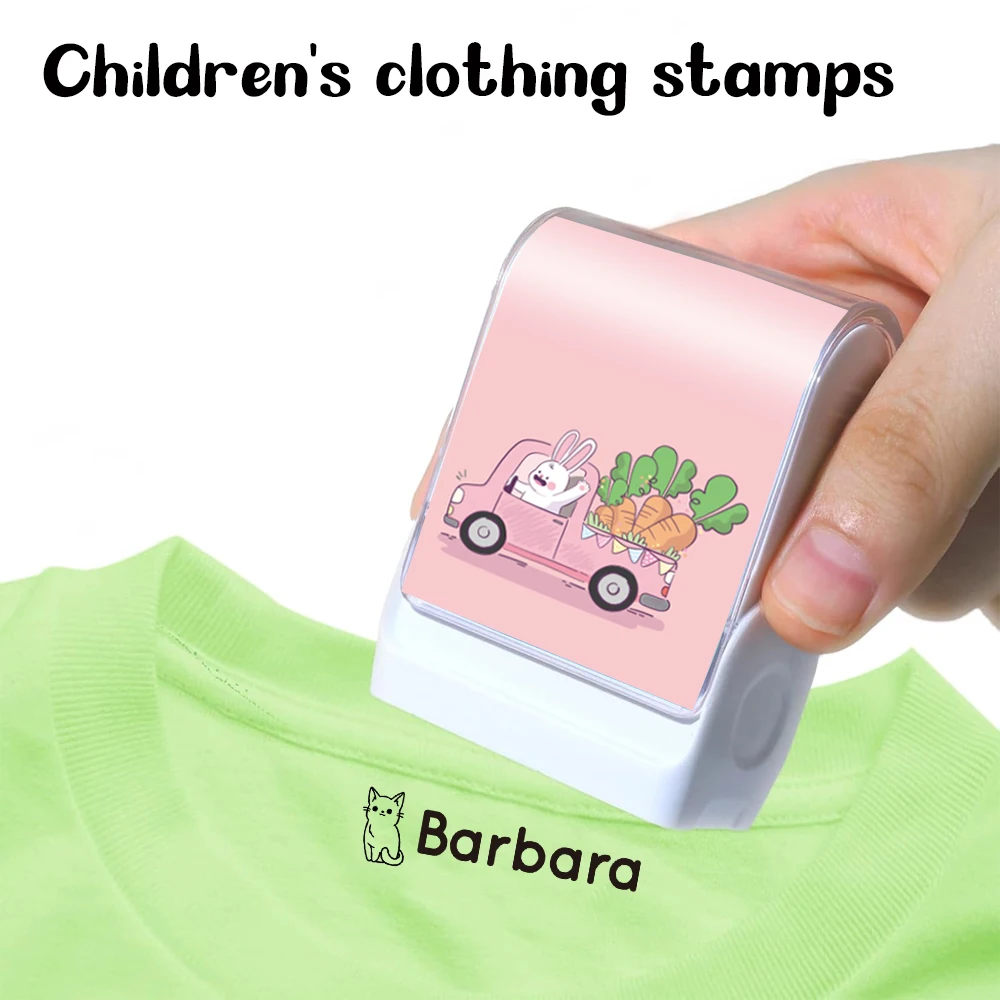 1pc Personalize Custom Stamp Waterproof Non-fading Clothes Name Seal Cute Animal Kawaii Stamp Gift