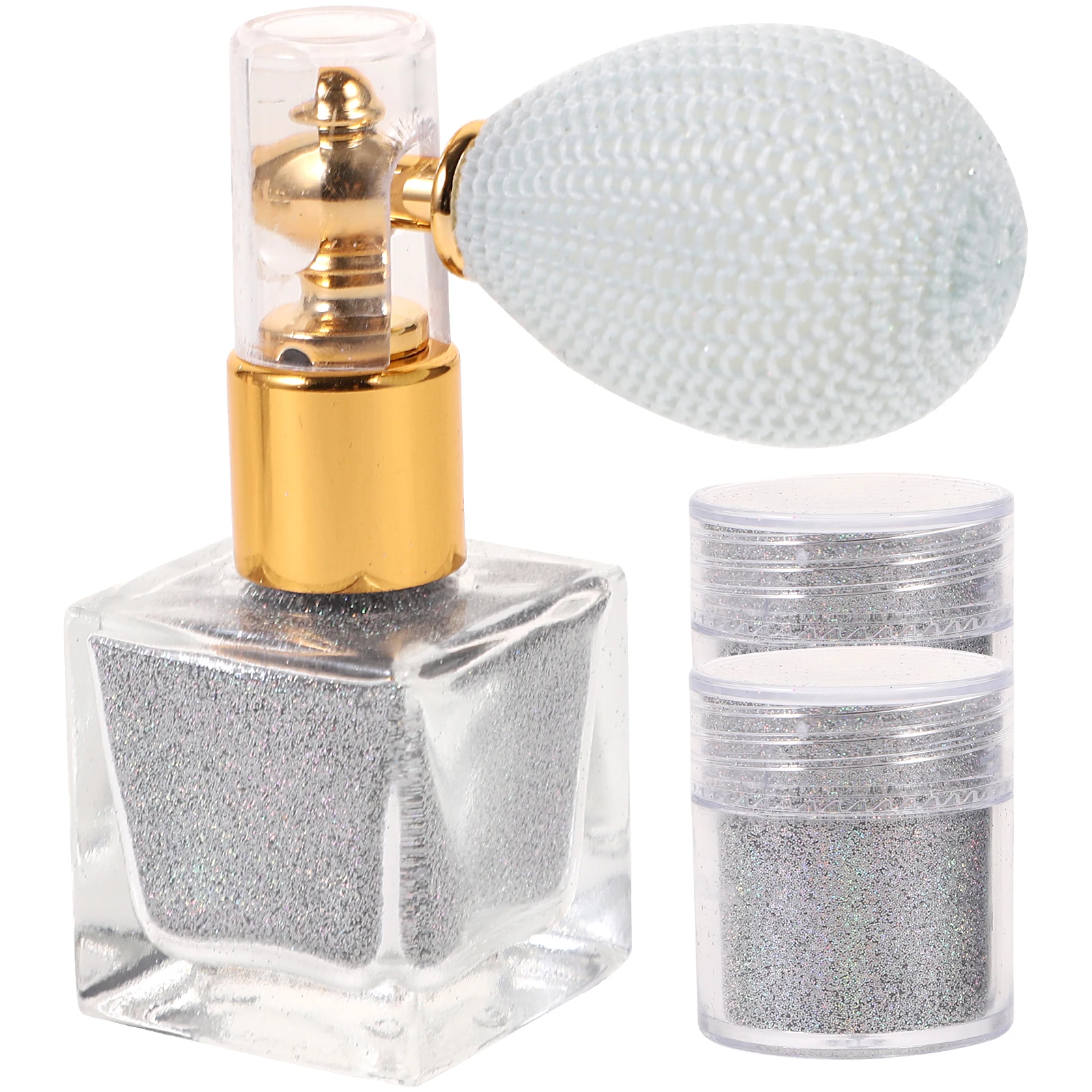 Spray Brokatowy Srebrny Puder do Makijażu Rozświetlacz do Włosów i Ciała DIY Efekt Glamour Atrakcyjny Profesjonalny Osobisty Okazja