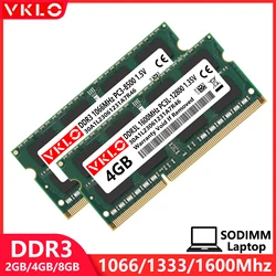 DDR3 DDR3L 2GB 4GB 8GB Laptop Memory Ram 1066 1333 1600Mhz PC3 1.5V PC3L 1.35V 8500 10600 12800 SODIMM Notebook Memoria Ram