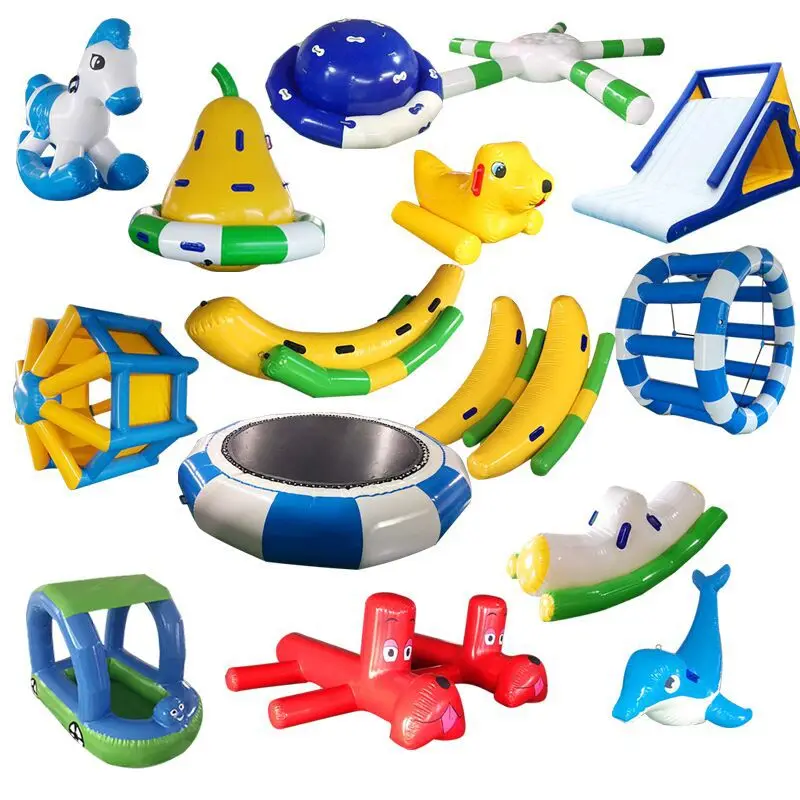 Customized High Quality Aqua Park Games Platforms Round Bouncer Catapult Inflatable Floating Water Trampoline