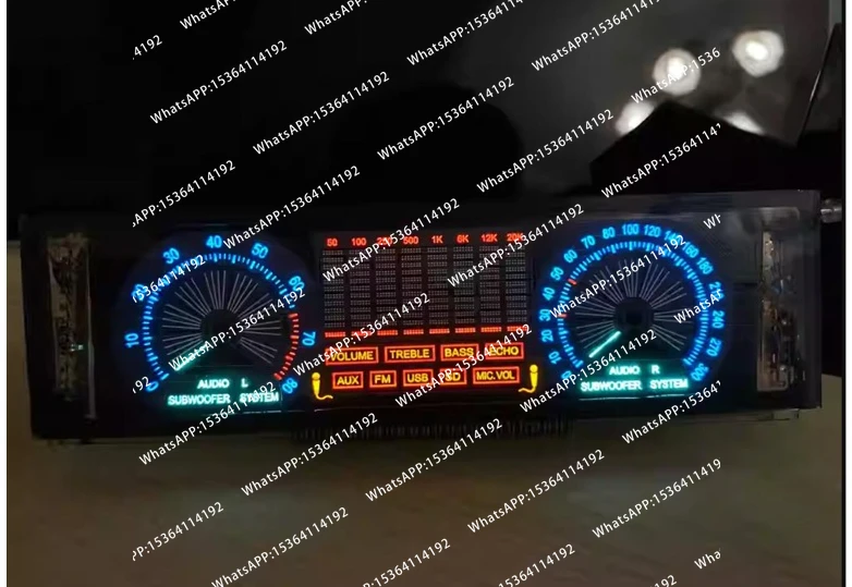 Voice-activated VFD Fluorescent Screen with Adjustable Sensitivity for Power Amplifier Speaker Car Display Spectrum Type C 5V