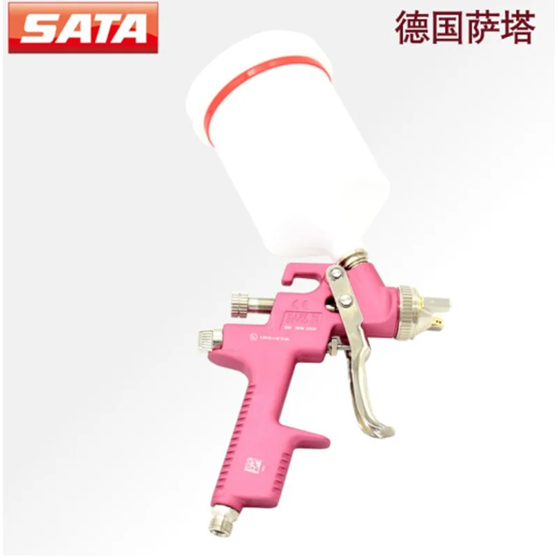 High Quality Bright Red SATAjet C Spray Gun High Atomization Upper Pot 1.3 Caliber Topcoat Car Sheet Metal Spray Paint Gun