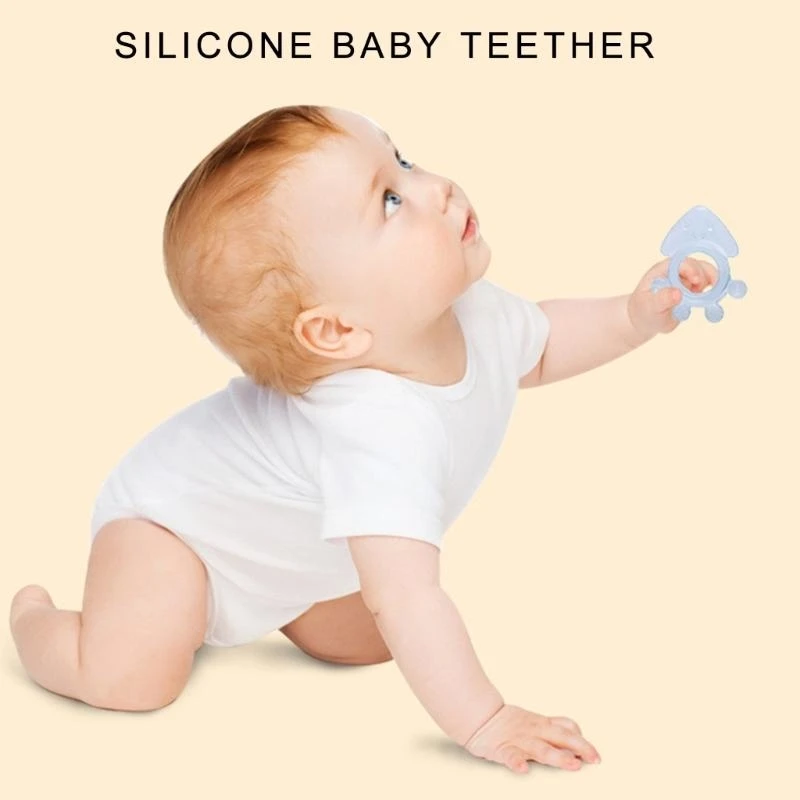 

J15U Baby Mouth Care Silicone Teether Cartoon Chew Toy Infant Silicone Teether Comfortable Chewing Toy for Teething Relief