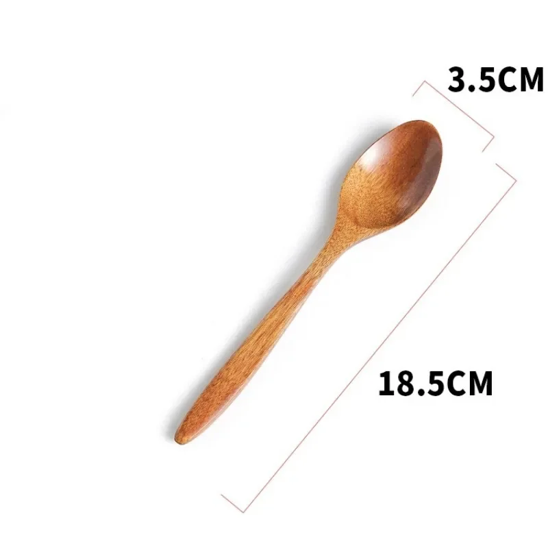 1PCS Wooden Spoon Kitchen Chinese Style Natural Wood Soup Tableware Cooking Honey Coffee Spoon Mixing Spoon