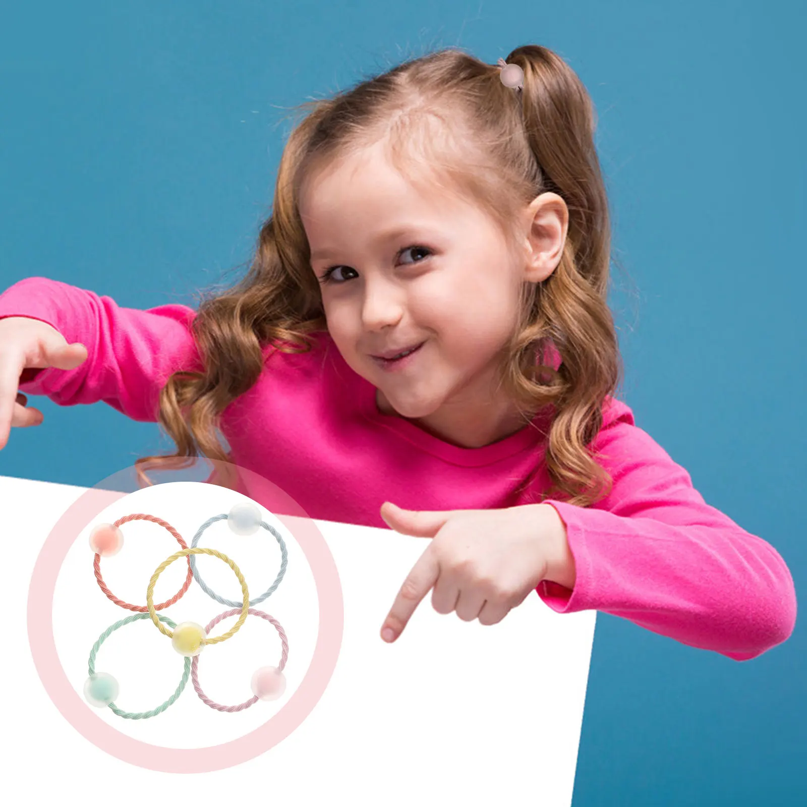 

20 Pcs Elastic Hair Ties Small Clear Elastics Colorful Ponytail Holders No Damage Girls Plastic Ribbons