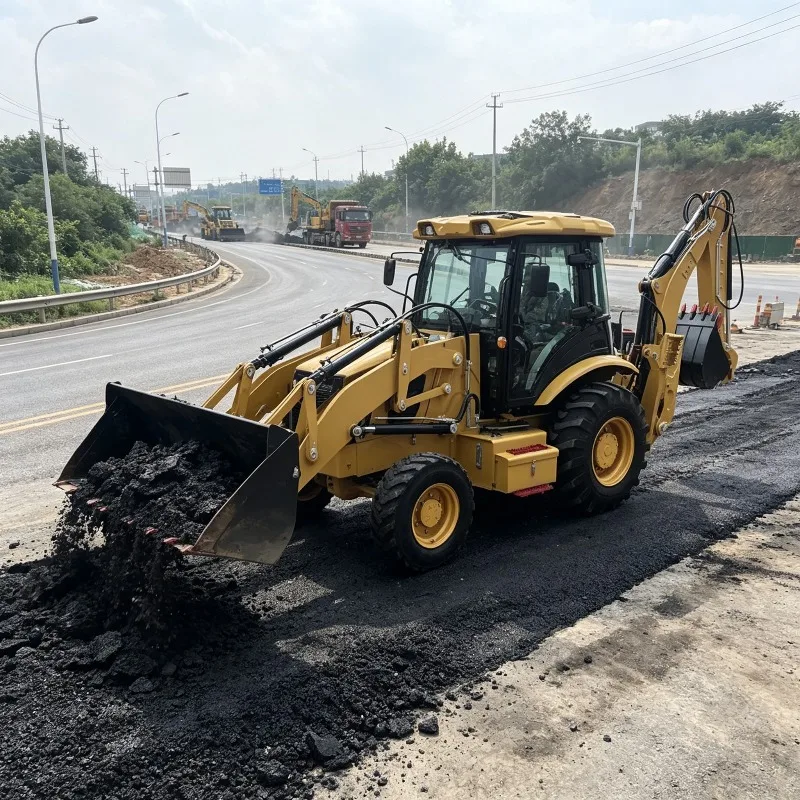 Multi Functional Backhoe Loader for Demolition Debris Sorting Recycling Waste Management Works Customized