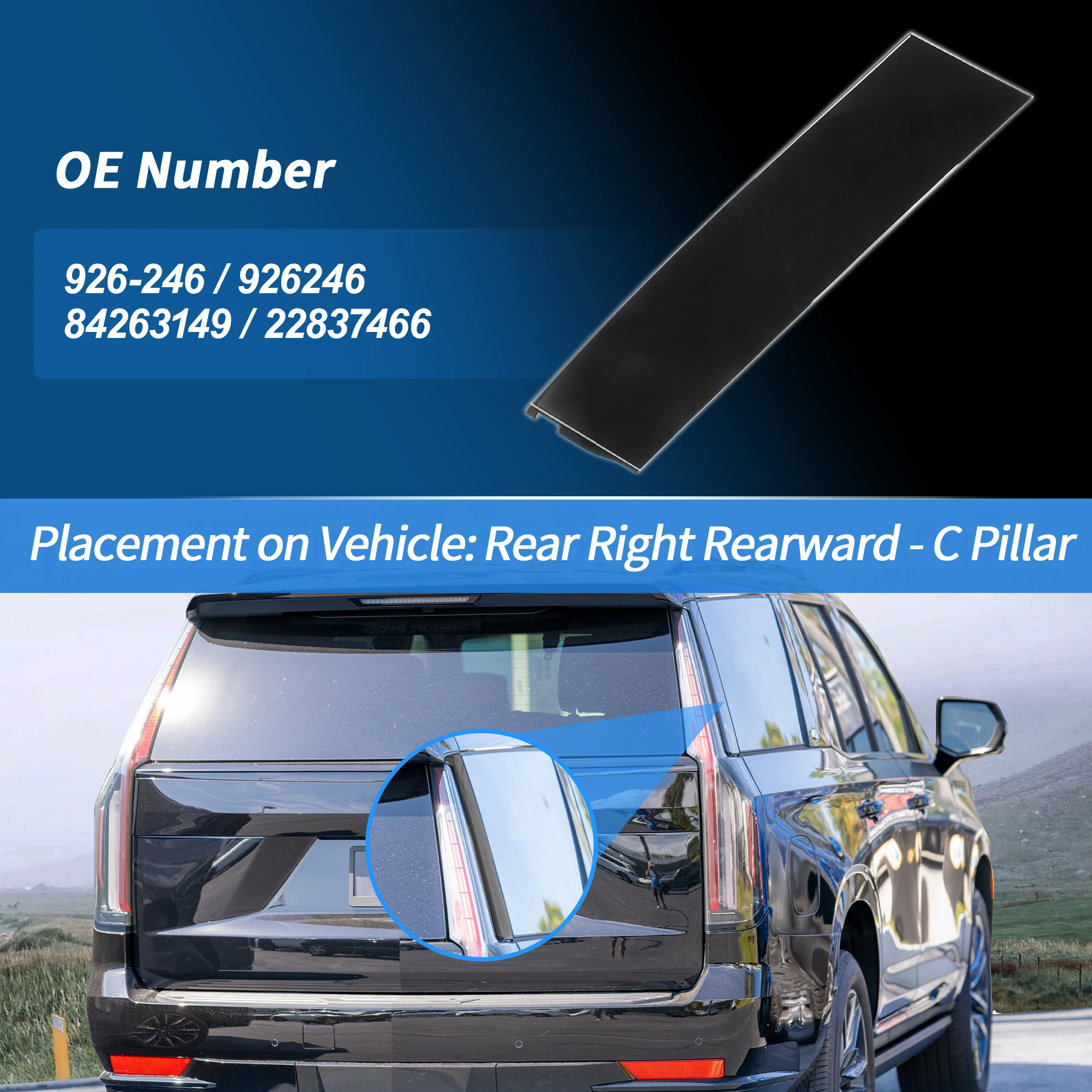 

UXCELL Накладка на заднее правое окно стойки C для Chevrolet Tahoe 2015-2018 No 926-246