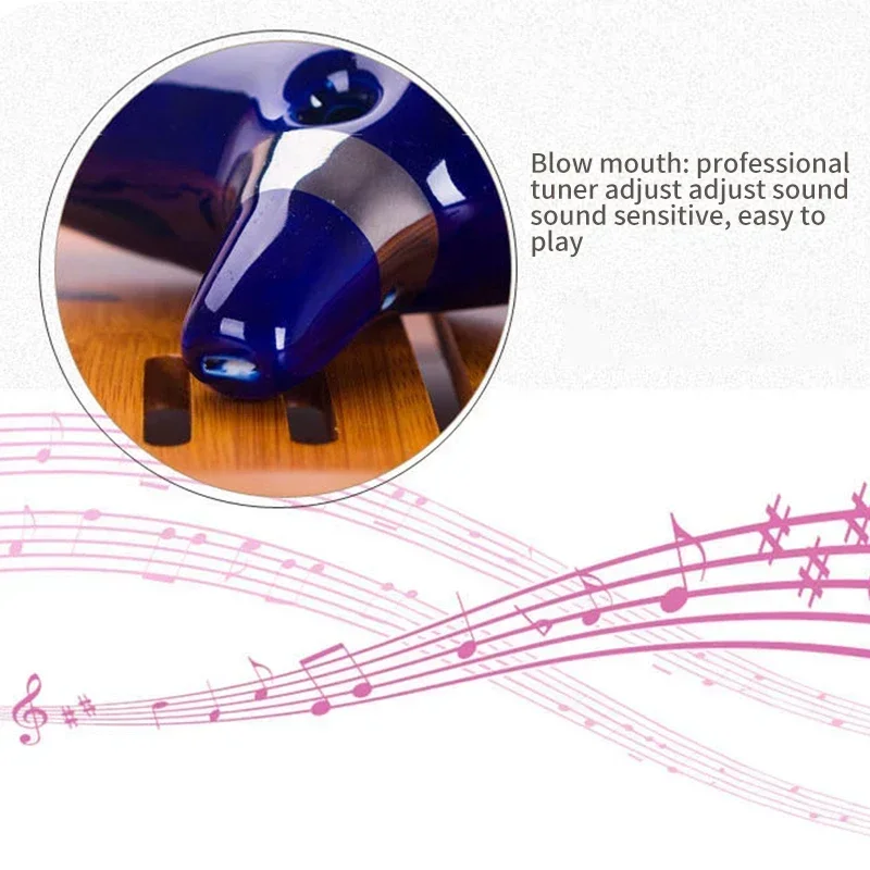 

Ocarina Ceramic Legend Of 12 Holes Ceramic Alto C Ocarina Flute Blue Inspired Time Musical Instrument For Beginner Accessories