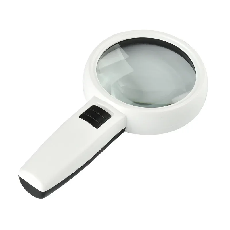 Handheld 30x Magnifying Glass LED Lights Jewelry Illuminated Double Glass Lens Magnifier For Seniors Reading Watch Repair