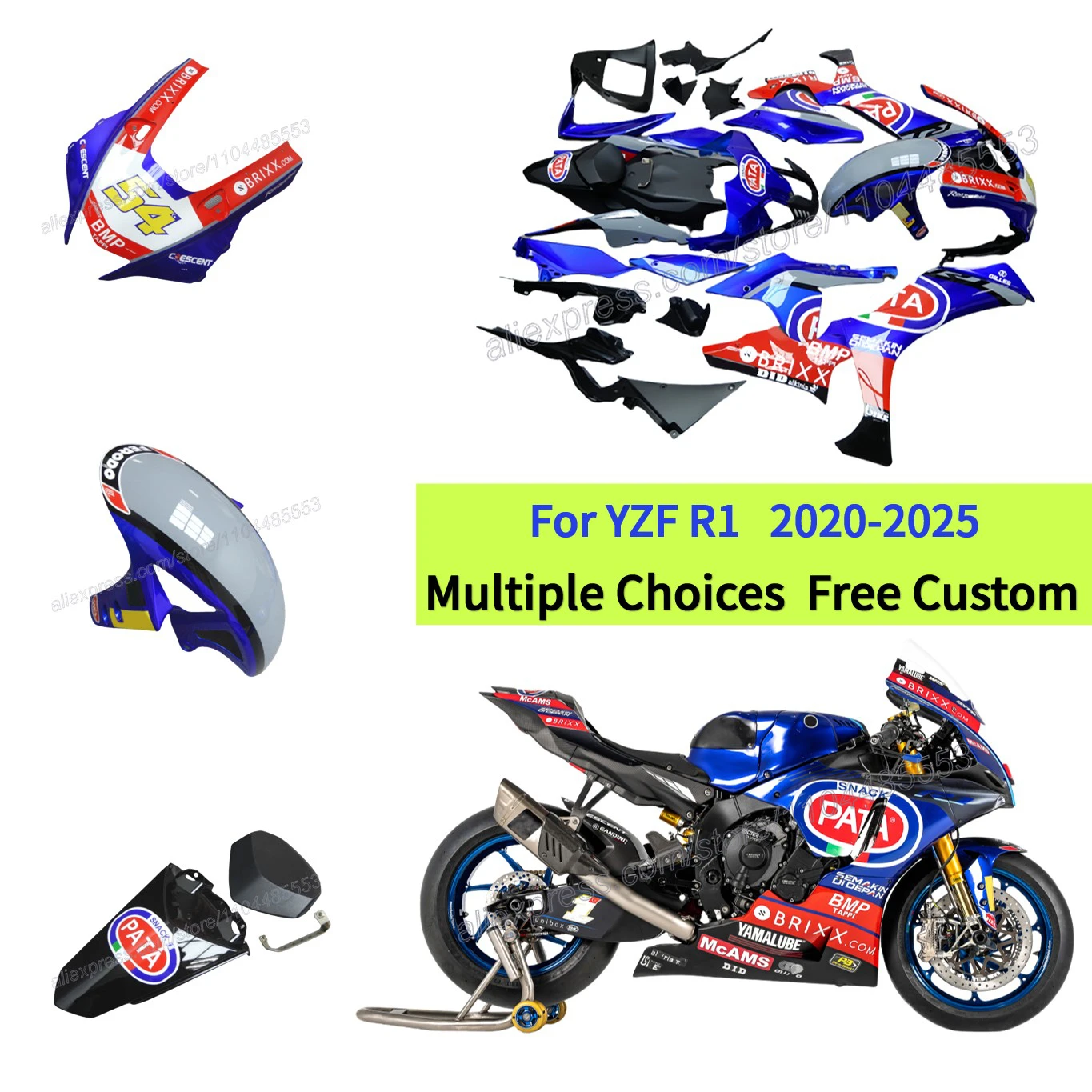 

Aftermarket ABS Fairing Kit Fit Yamaha YZF-R1 2020-2025 yzfr1 2024 R1 RN65 2022 Full Body Panels Cover