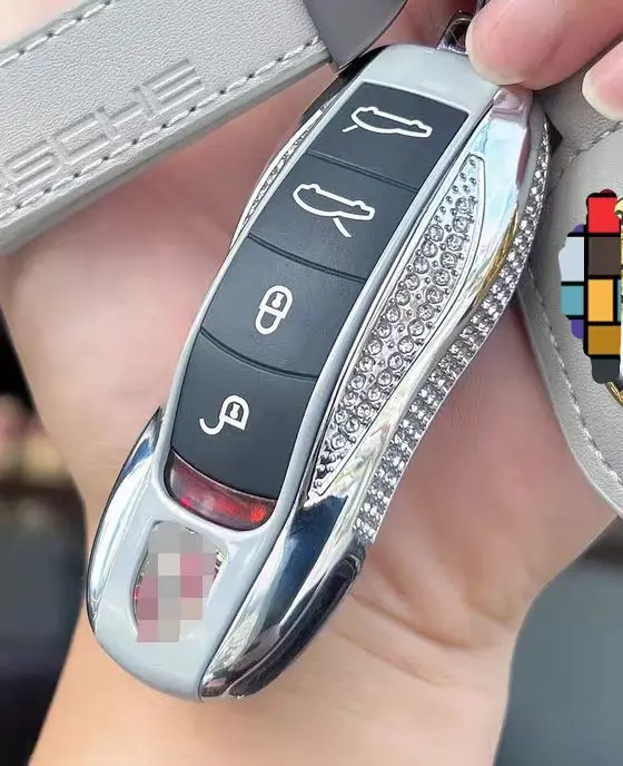 Eingelegte mit Diamanten Schlüsseletui, Schlüsselhülle für Porsche Panamera Spyder Carrera Macan Boxster Cayman Cayenne 911 970 981