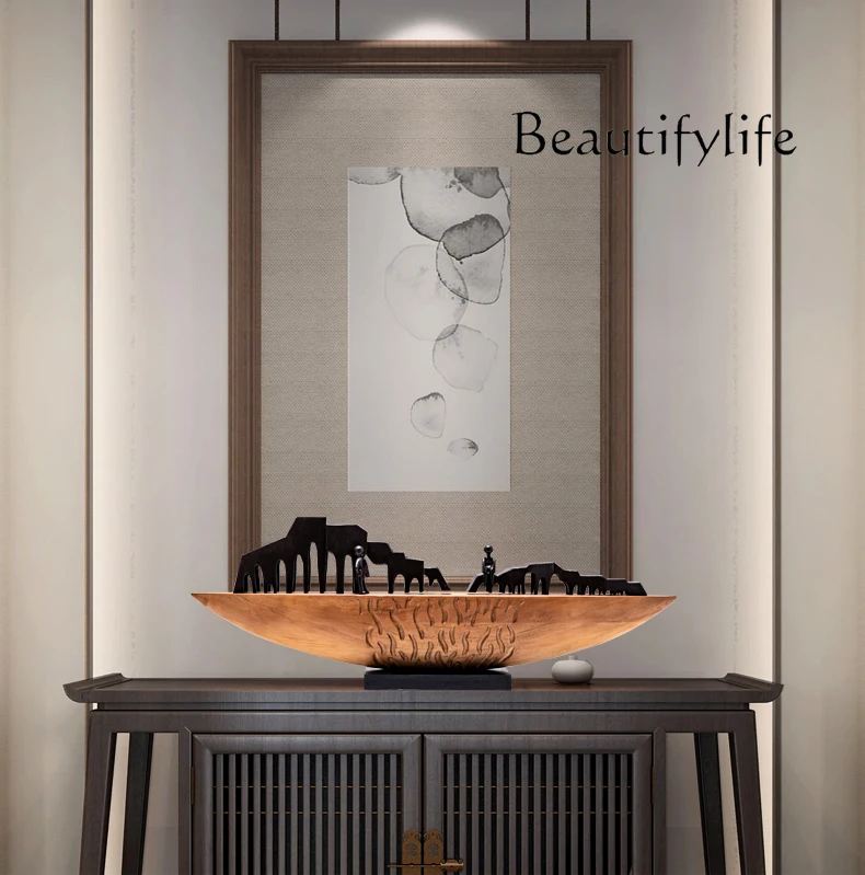 Hotel abstract creative wood carving handicrafts ornaments Hotel front desk sales office entrance art decoration