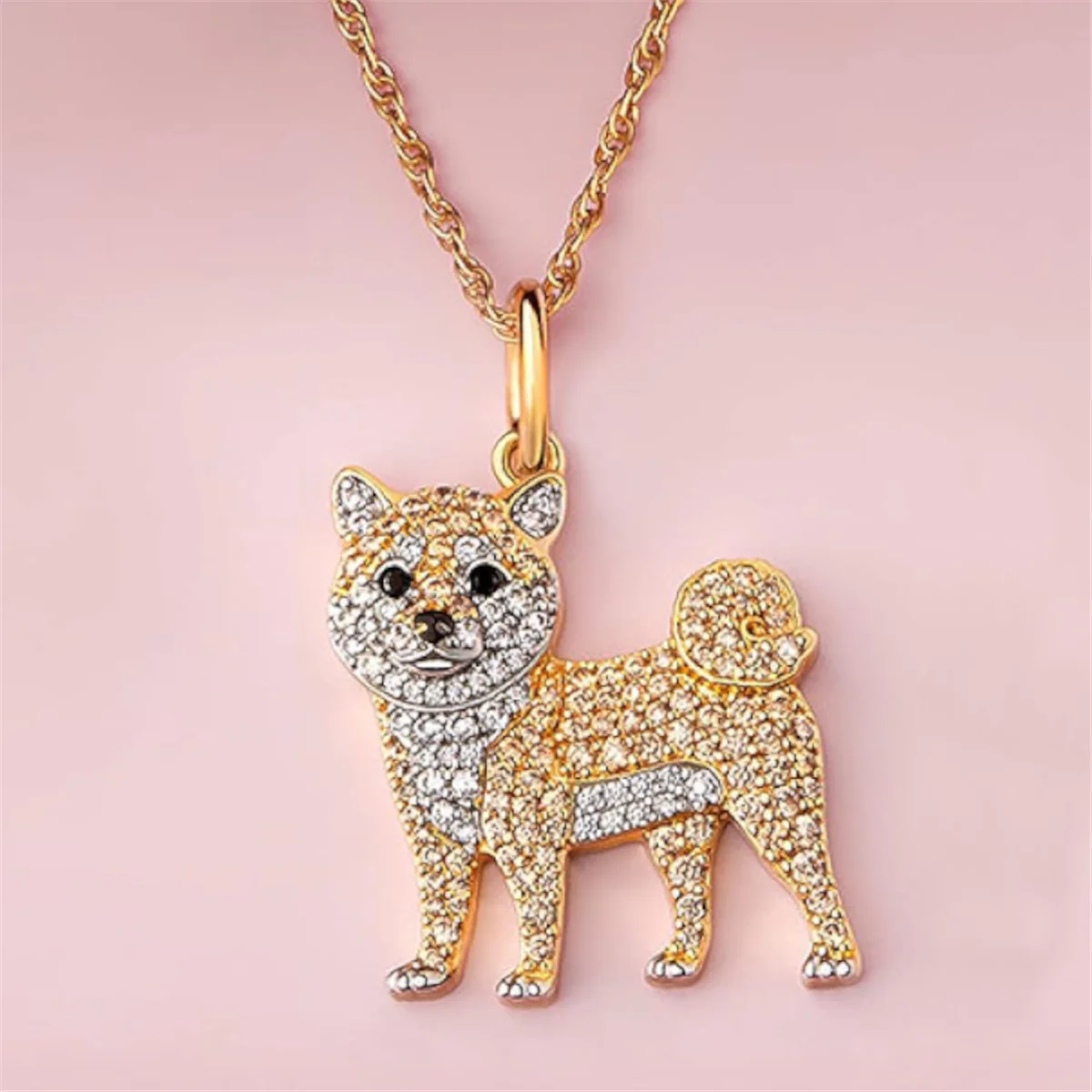 Exquisite and Cute Shiba Inu Pendant Necklace for Women Elegant Pet Puppy Jewelry Animal Accessories Memorial Gift for Dog Lover