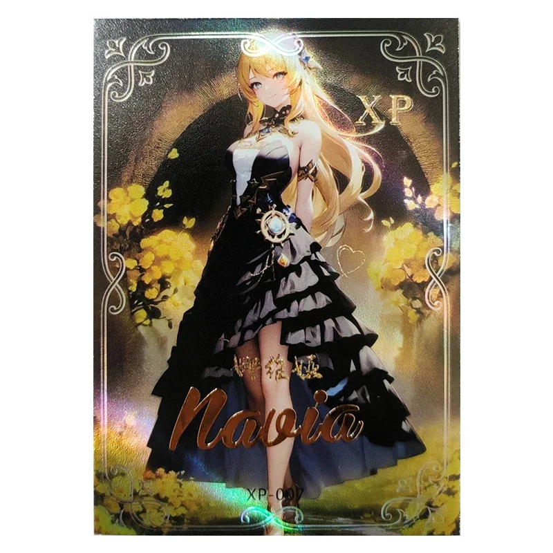 Anime Goddess Story Rare Limited XP Refraction Foil Barbara Fischl Furina Navia Toys for boys Collectible Cards Birthday Present