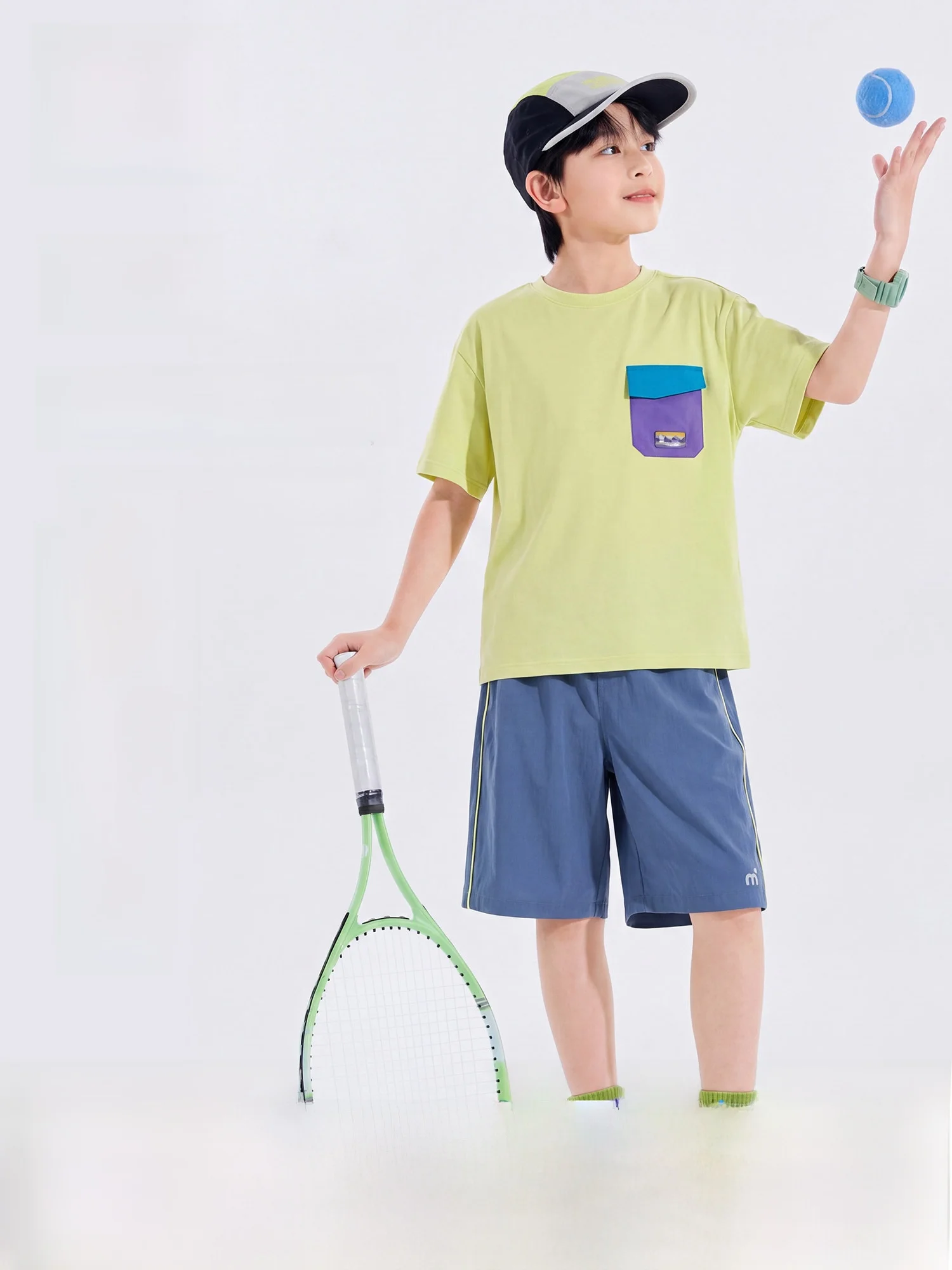 

Bluem Boys' Five-Part Summer Clothing Set Cool Sensation Short Sleeve Sportswear Big Kids' Shorts Breathable Lightweight Kids...