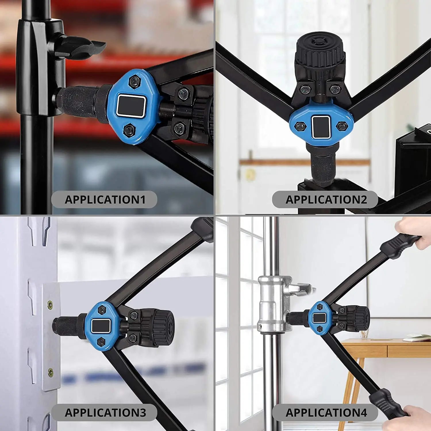 Kit di attrezzi per rivetti a mano professionale da 13 pollici con pistola per dadi per rivetti a mano con 7 mandrini metrici e dadi per rivetti da 110 pezzi da M3 a M12