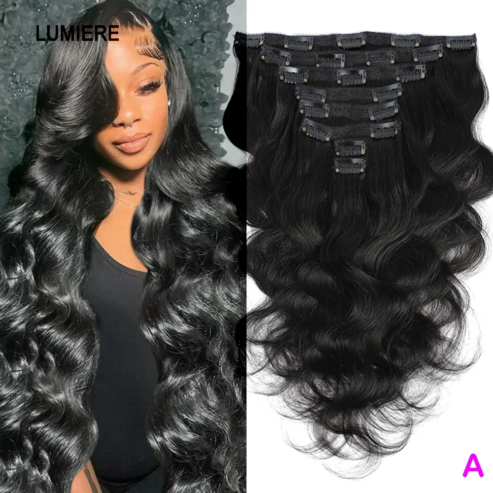 Body Wave Human Hair Clip In Extensions Human Hair Extensions Brazilian Virgin Raw Seamless Clip In Hair Weave For Women