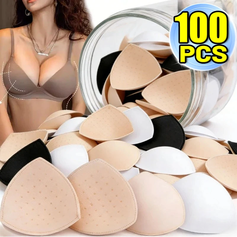 Triangle Push Up Bra Inserts Breathable Perforated Replacement Pads for Backless Bras Lingerie Enhancement Women Chest Enhancer