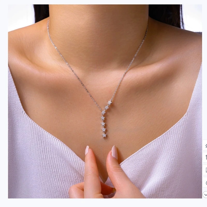 New S925 Silver Seven Star Necklace, light luxury, niche, versatile, high-end, collarbone chain, birthday gift for girlfriend