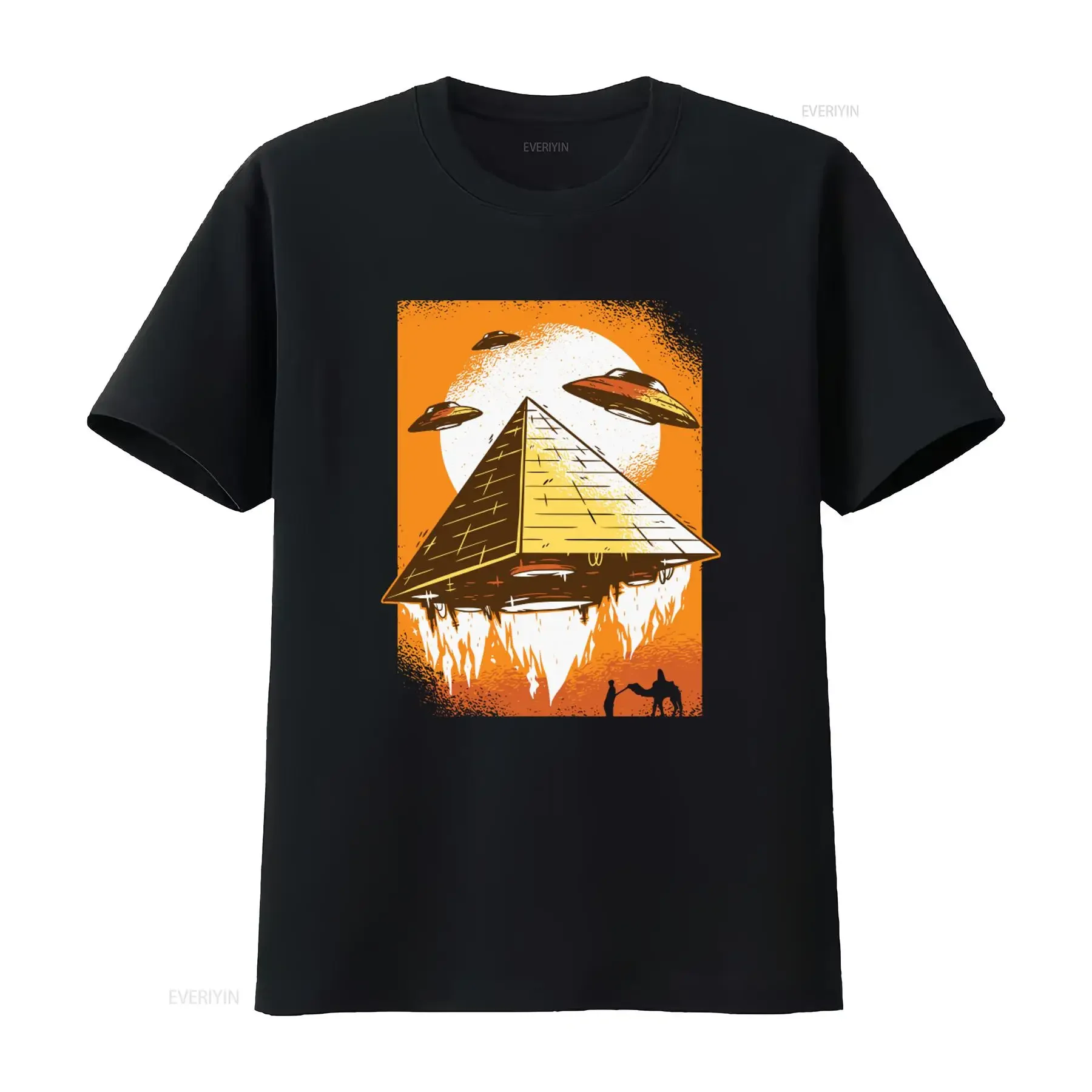 Alien UFO Egypt Pyramid Abduction Area 51 Men's T Shirt  vintage Washed Unisex Comfortable Stylish designer clothes Slightly