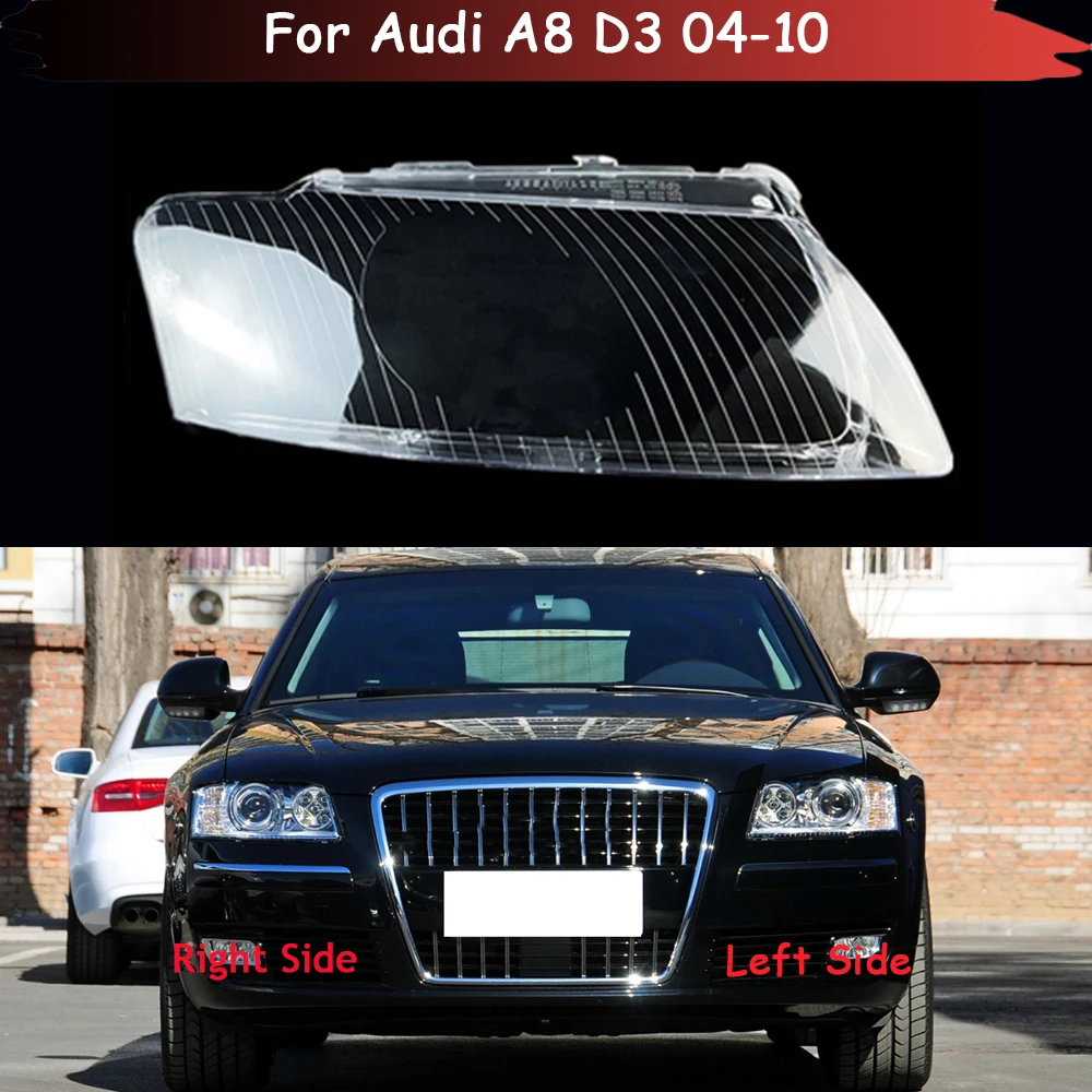 

For Audi A8 D3 2004-2010 Front Headlamp Cover Transparent Mask Lamp Shade Headlight Shell Lens Auto Replacement Parts