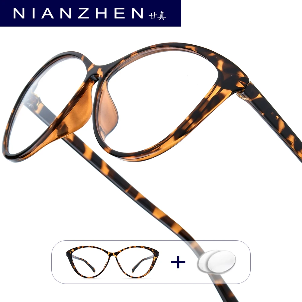 

NIANZHEN Progressive Prescription Glasses Men Photochromic Myopia Optical Lens Eyewear Women Cat Eye TR90 Eyeglasses Frame 7212