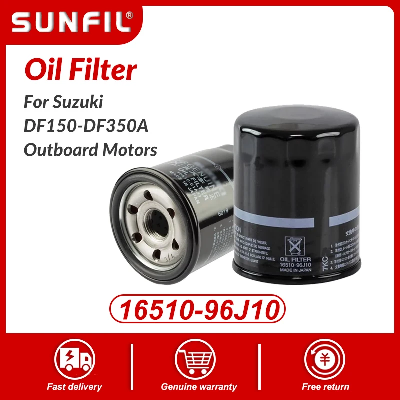 16510-96J10 16510-96J10-000 Oil Filter For Suzuki DF150-DF350A Outboard Motors 4 PACK